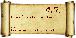Orszáczky Tardos névjegykártya
